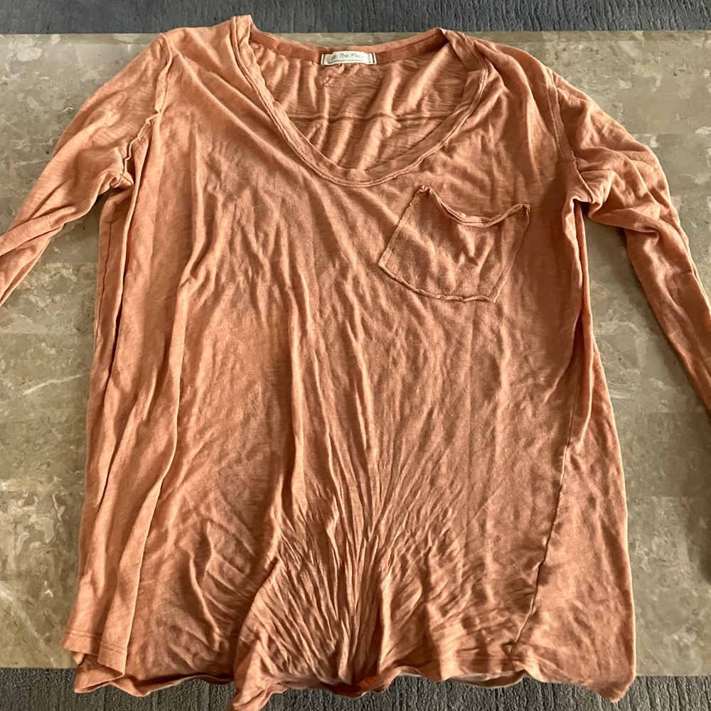 We The Free Apricot Long Sleeve Tee